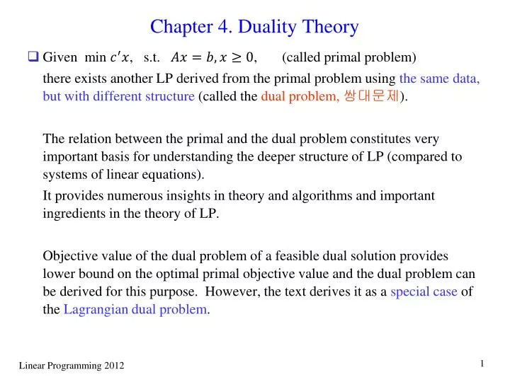 Theory of Duality in Mathematical Programming