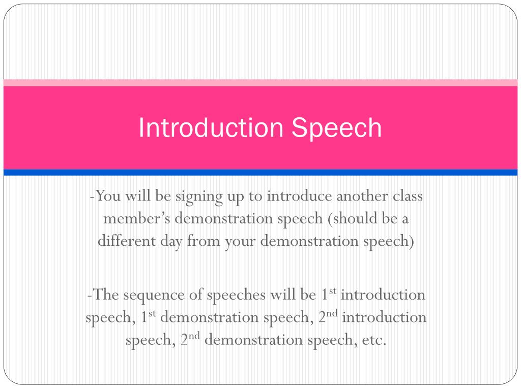 introduction speech for presentation