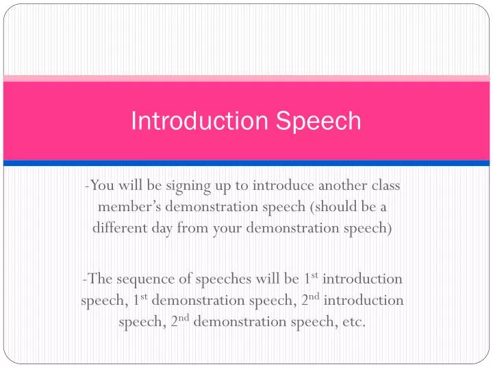 introduction speech for ppt presentation