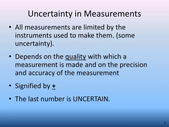 PPT - Uncertainty In Measurements PowerPoint Presentation, Free ...