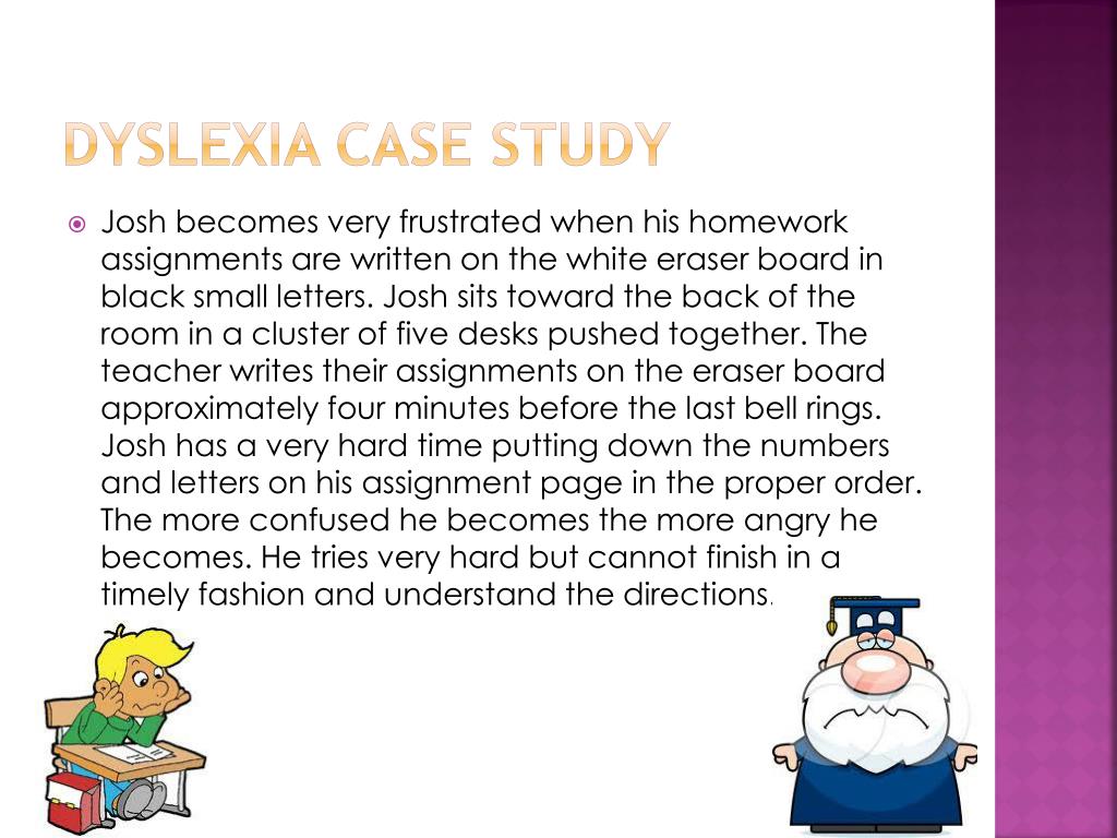 example case study of child with dyslexia