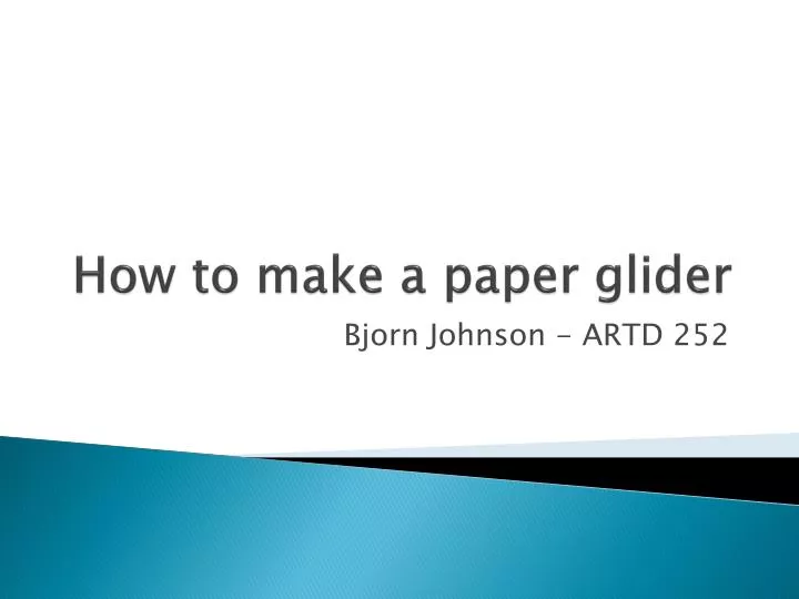 how to make a paper glider n.