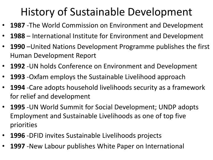 Ppt History Of Sustainable Development Powerpoint Presentation Free