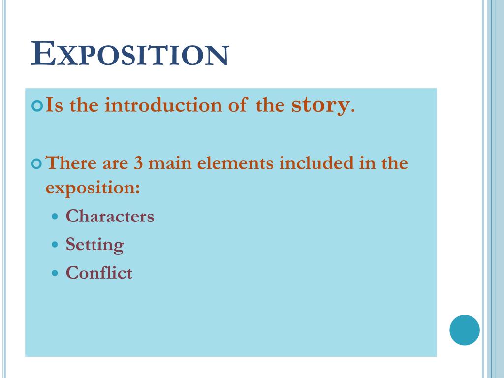 exposition in a story exposition in a story