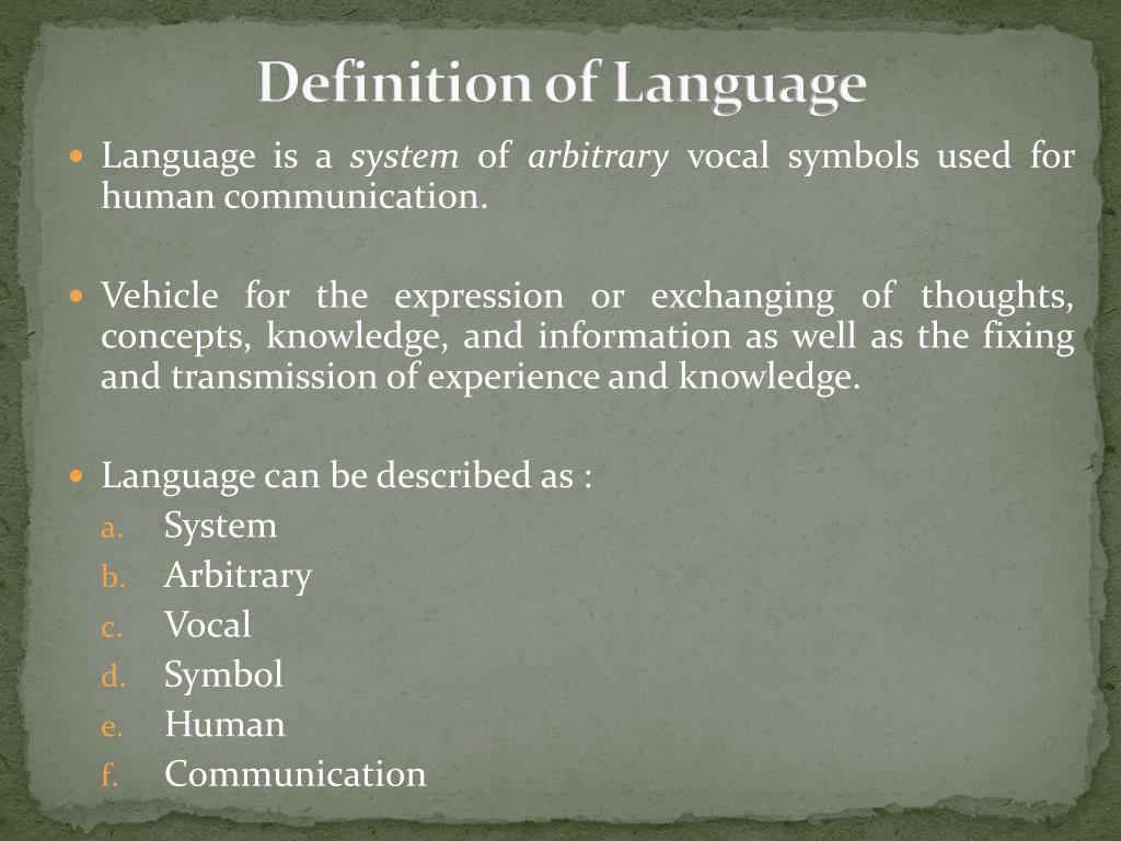 presentation definition in language