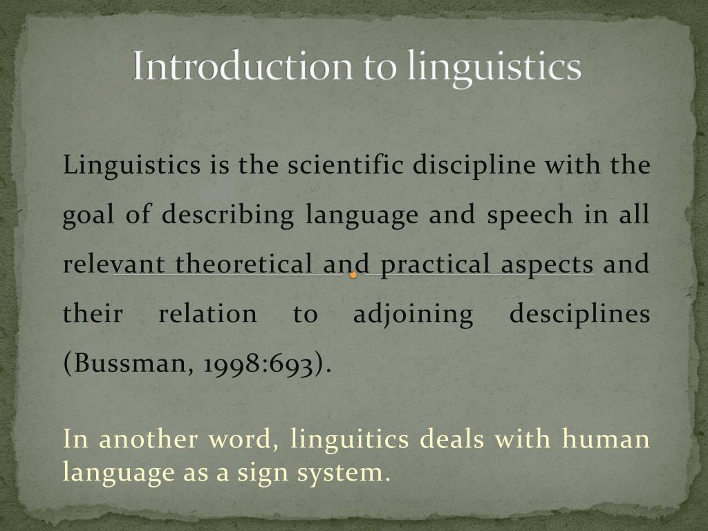 definition of presentation in linguistics