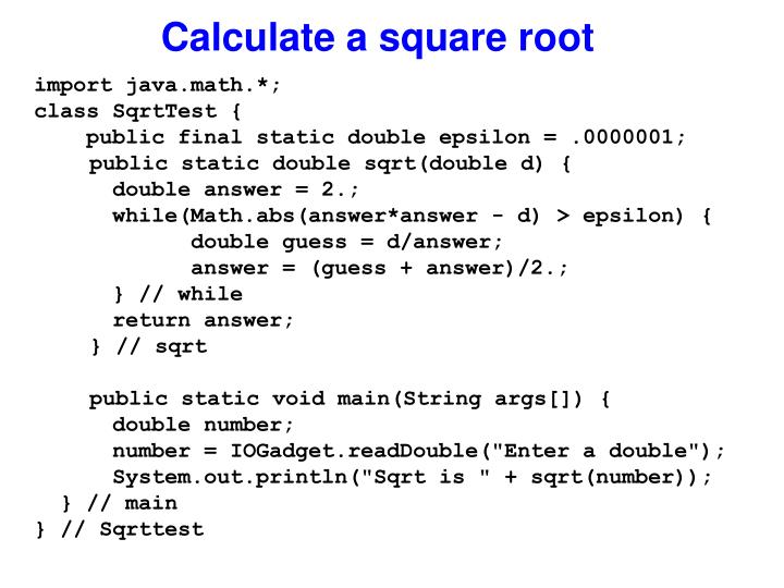 How To Calculate Square Root In Java
