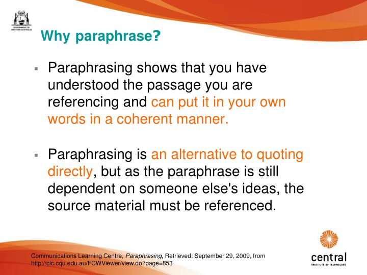 how to harvard reference when paraphrasing