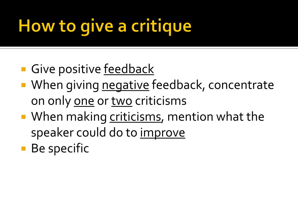 PPT - Giving and Accepting Criticism PowerPoint Presentation, free ...