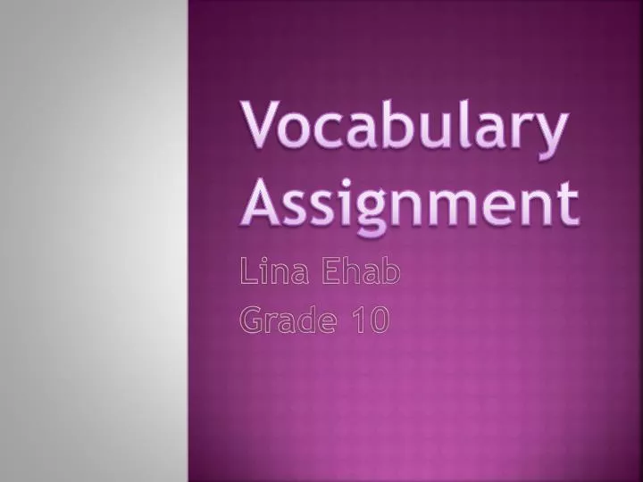 assignment vocabulary meaning