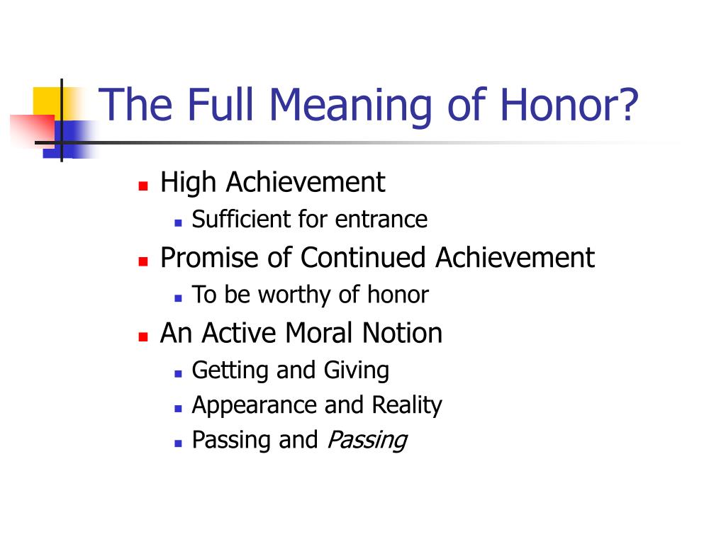 Honor Meaning In English