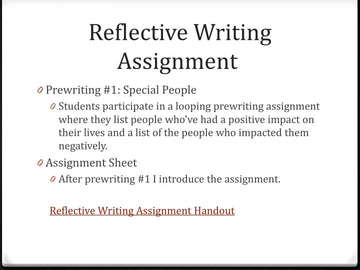 how to start a reflective assignment