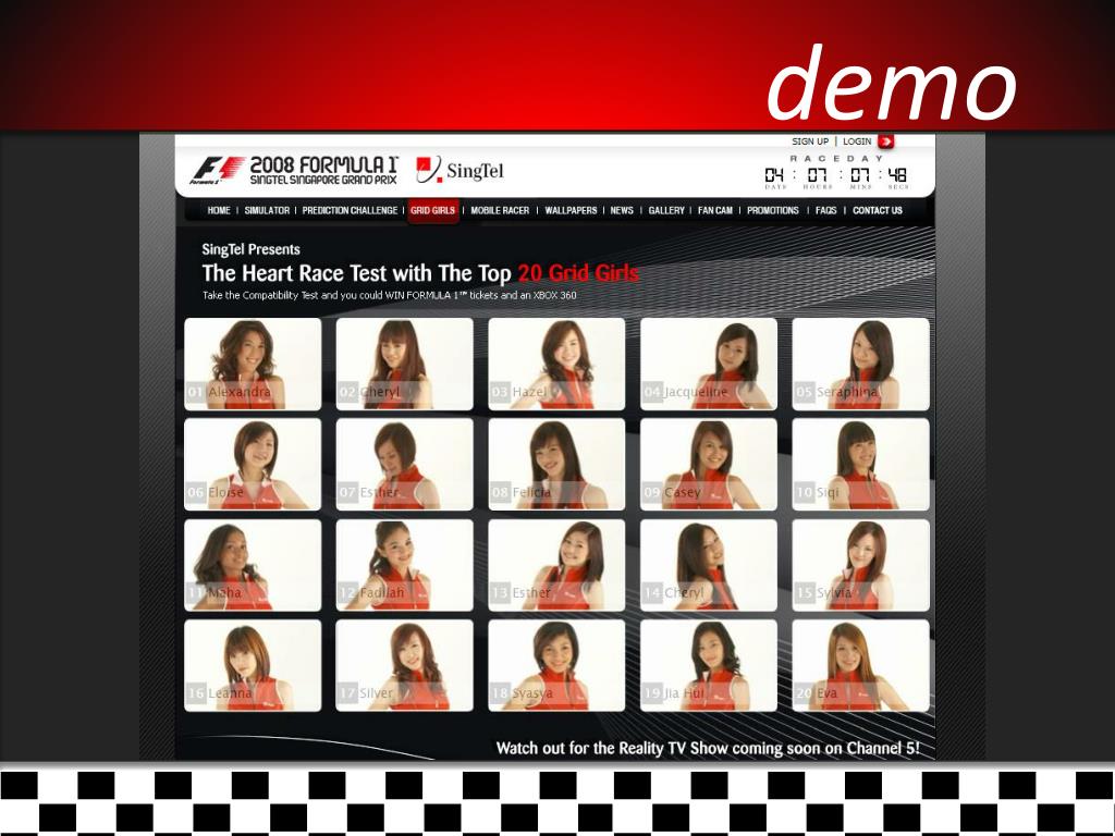 Ppt Building Singtel F1 Grid Girls Site With Silverlight Images, Photos, Reviews