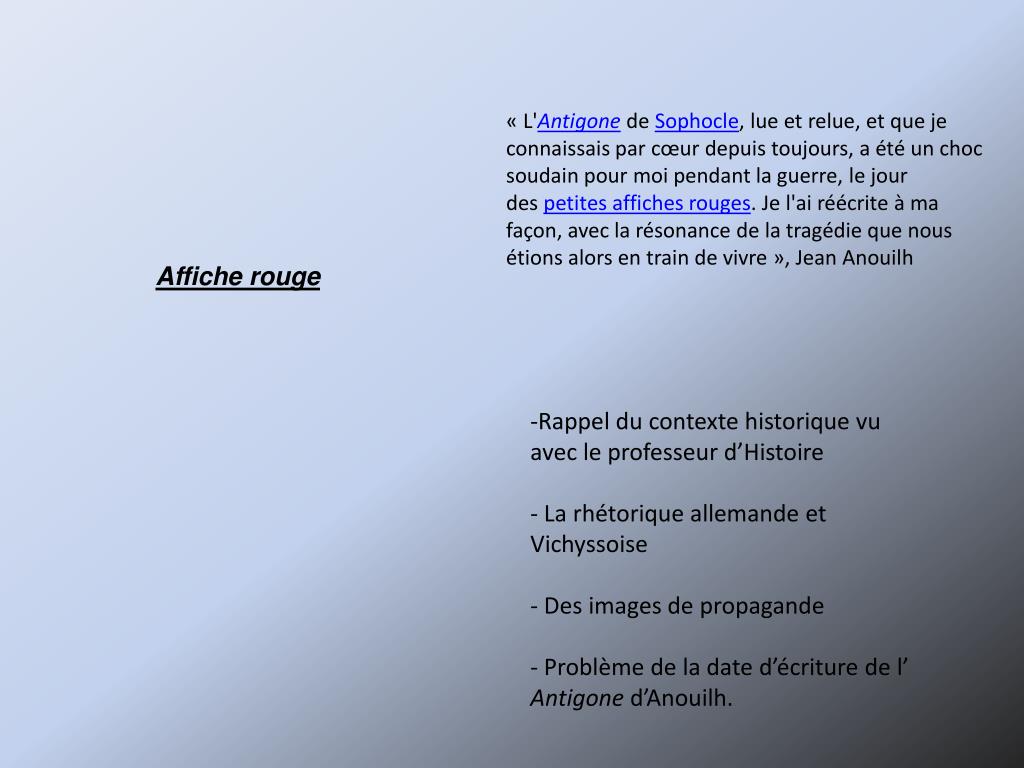 Ppt Antigone Du Mythe Antique A La Tragedie Moderne Powerpoint Presentation Id 761