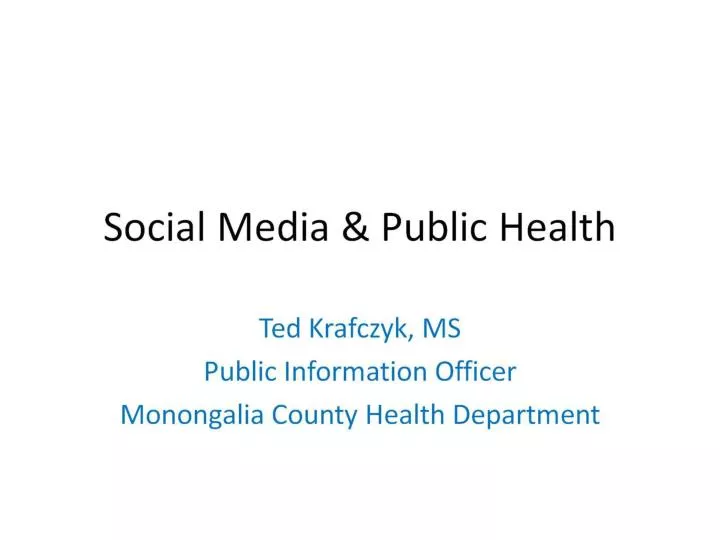 social media public health n.