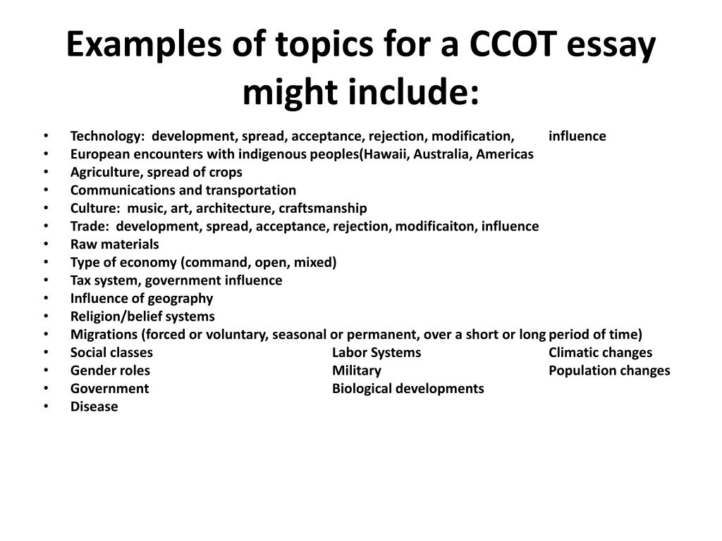 ccot essay structure