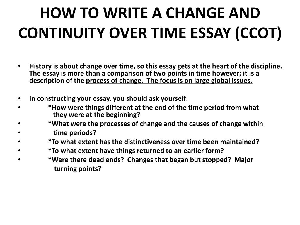 continuity and change over time apush essay