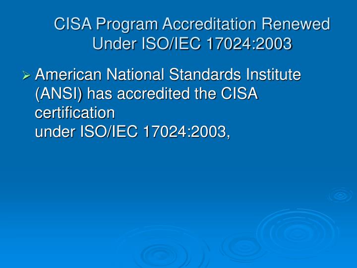 PPT - CISA PowerPoint Presentation - ID:2895206