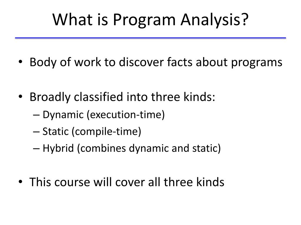 research on program analysis