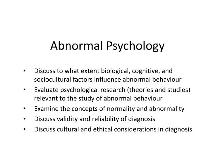 PPT Abnormal Psychology PowerPoint Presentation, free download ID