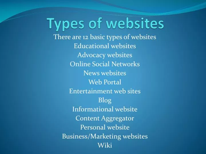 presentation about websites