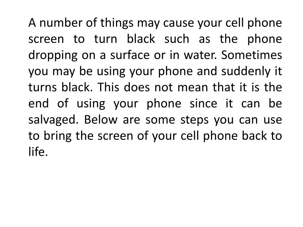 how to fix your cell phone screen when it goes black