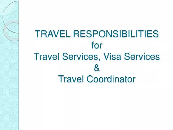 travel account responsibilities