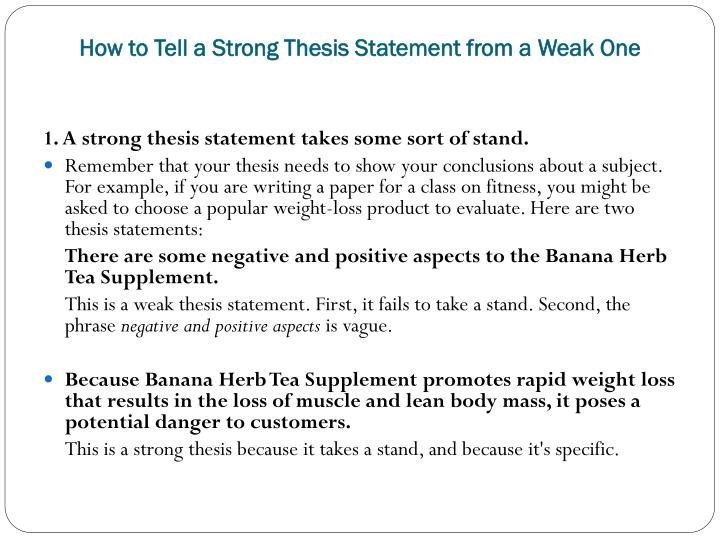 Weak thesis statements