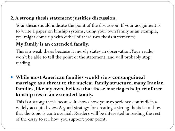Weak thesis statements vs strong