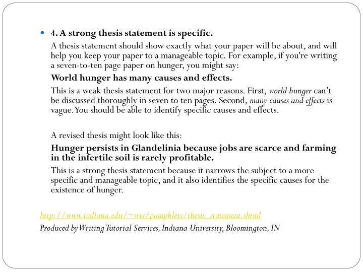 what is a strong thesis statement