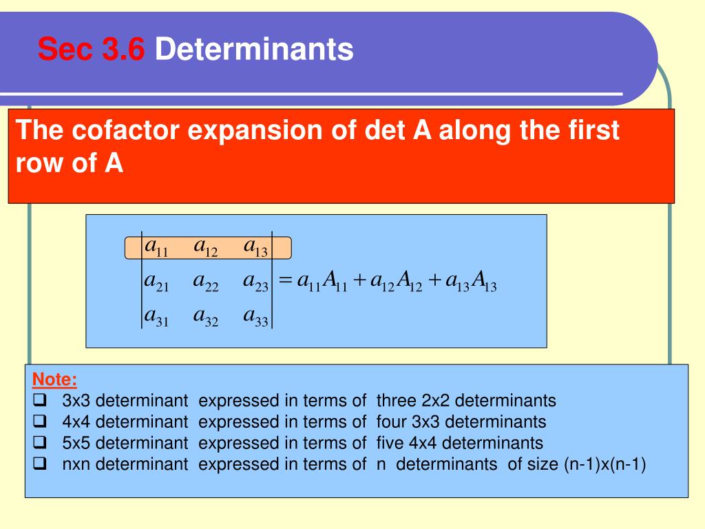 PPT Sec 3.6 Determinants PowerPoint Presentation free download