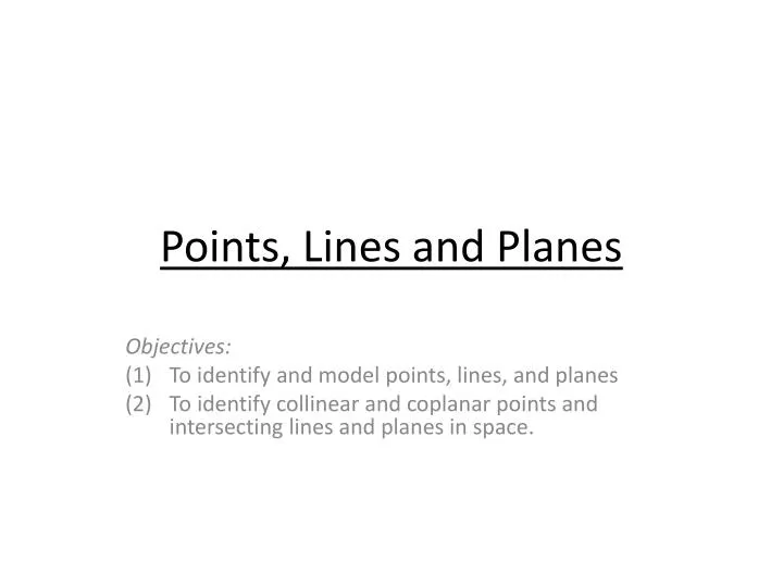 points lines and planes n.