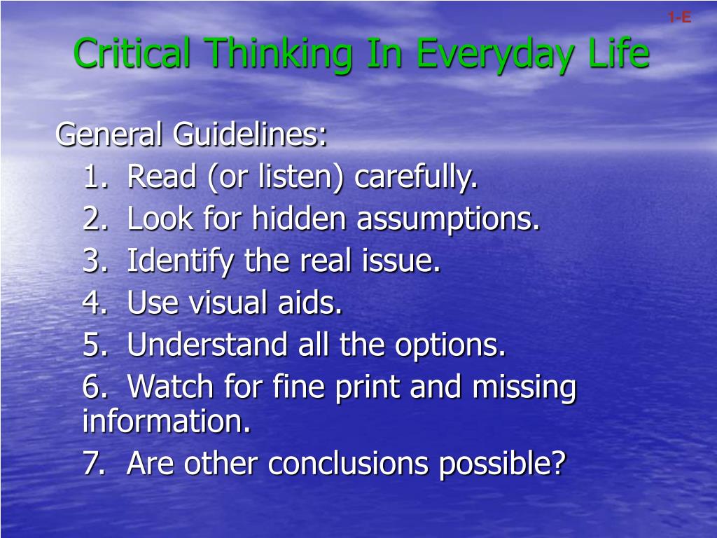 How Can You Use Critical Thinking In Your Daily Life PPT - Critical Thinking In Everyday Life PowerPoint Presentation, free