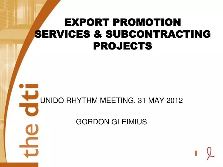 export promotion services subcontracting projects n.