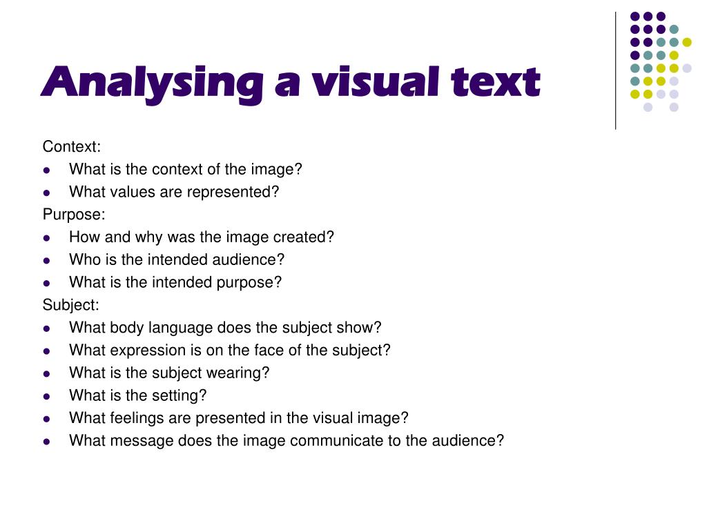 visual text analysis essay examples