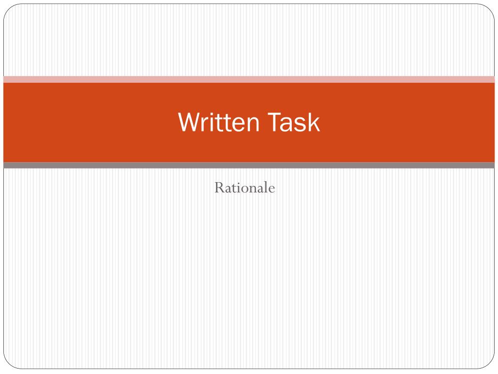 written task in