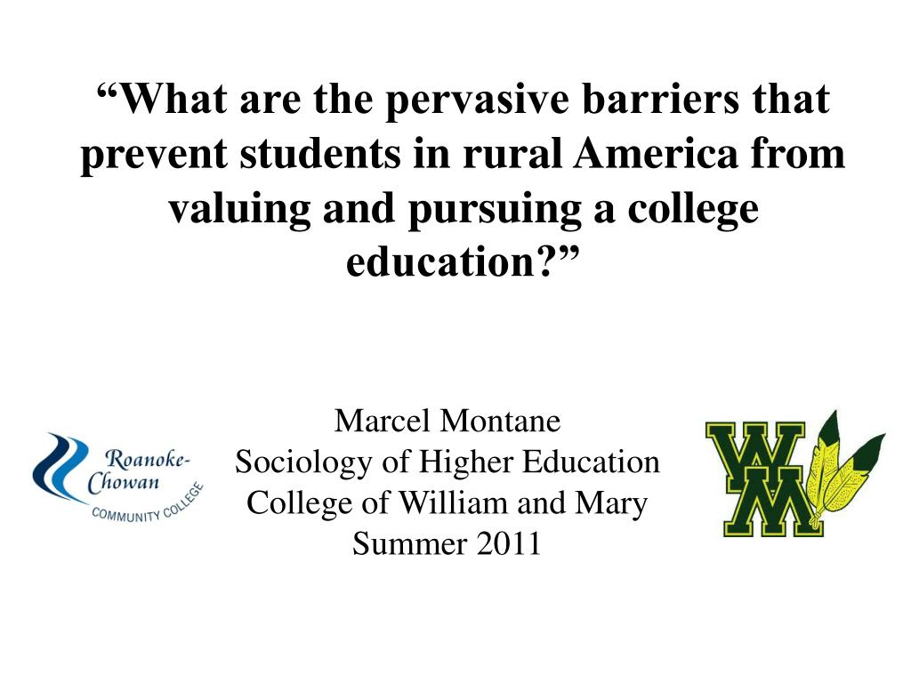 PPT Marcel Montane Sociology of Higher Education College of William