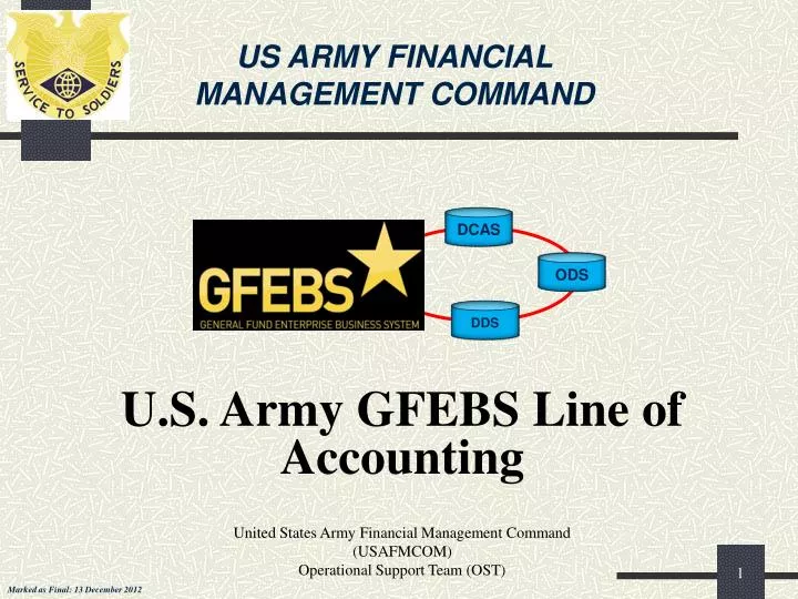 PPT U.S. Army GFEBS Line of Accounting United States