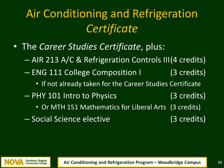 PPT Air Conditioning & Refrigeration Program PowerPoint Presentation