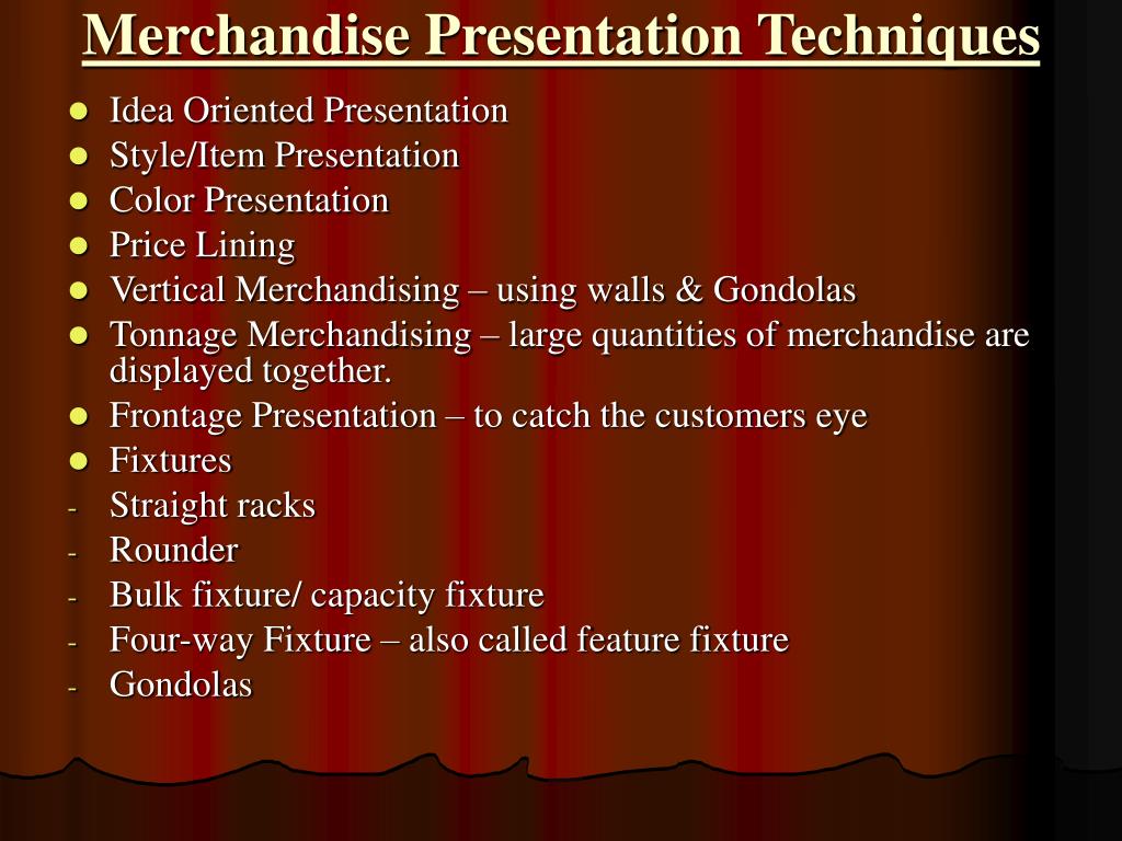 merchandise presentation means
