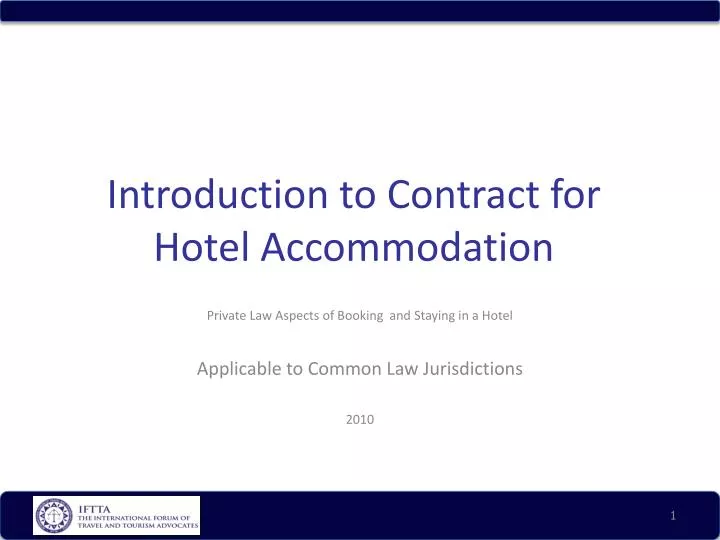 introduction to contract for hotel accommodation n.