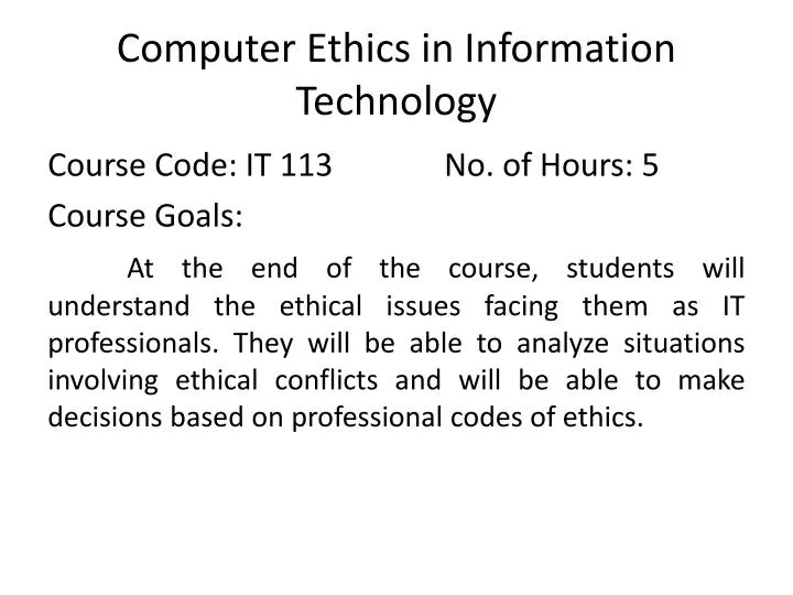 computer ethics essay