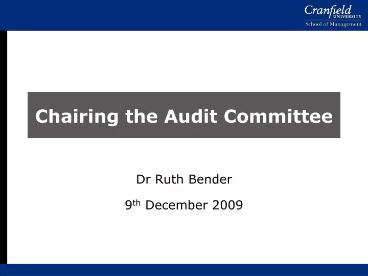chairing the audit committee n.