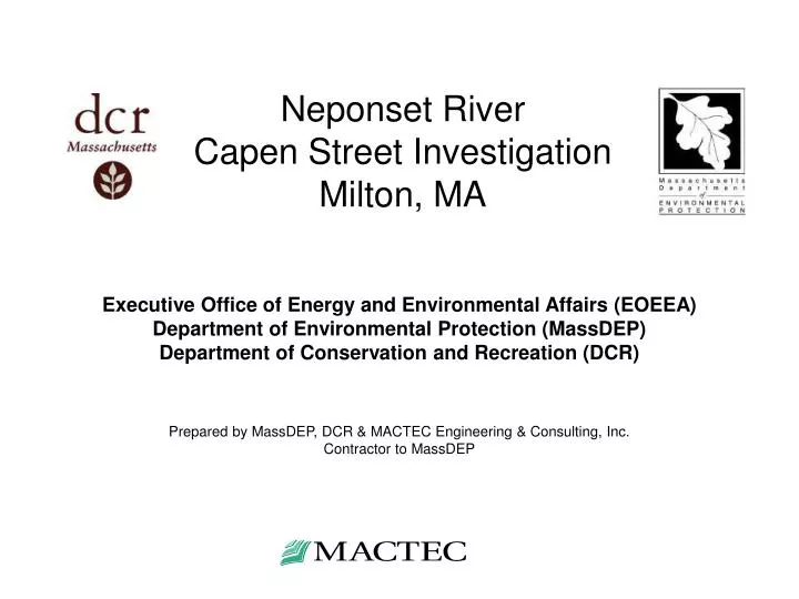 neponset river capen street investigation milton ma n.