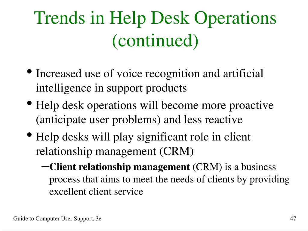 Ppt Chapter 6 Help Desk Operation Powerpoint Presentation Free