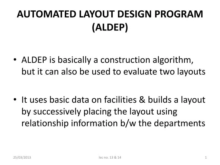 aldep layout software download