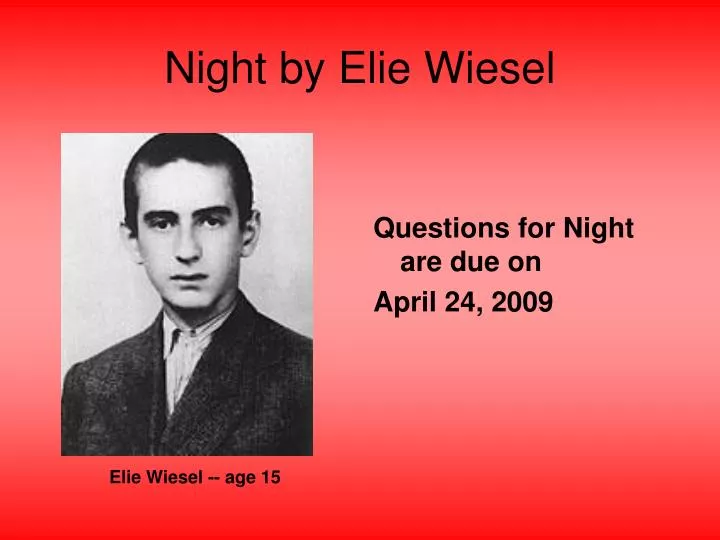 night elie wiesel presentation