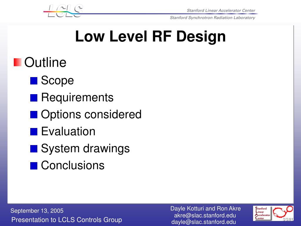 Low Level RF Design PowerPoint Presentation, free download Circuit Diagram