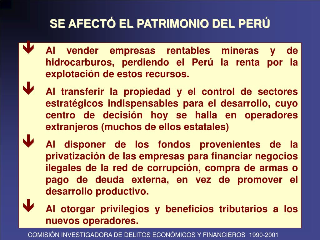 PPT - Balance del Proceso de Privatización en el Perú 1990-2000 ...