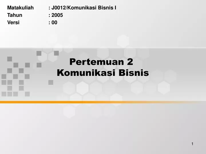 Materi komunikasi bisnis ppt